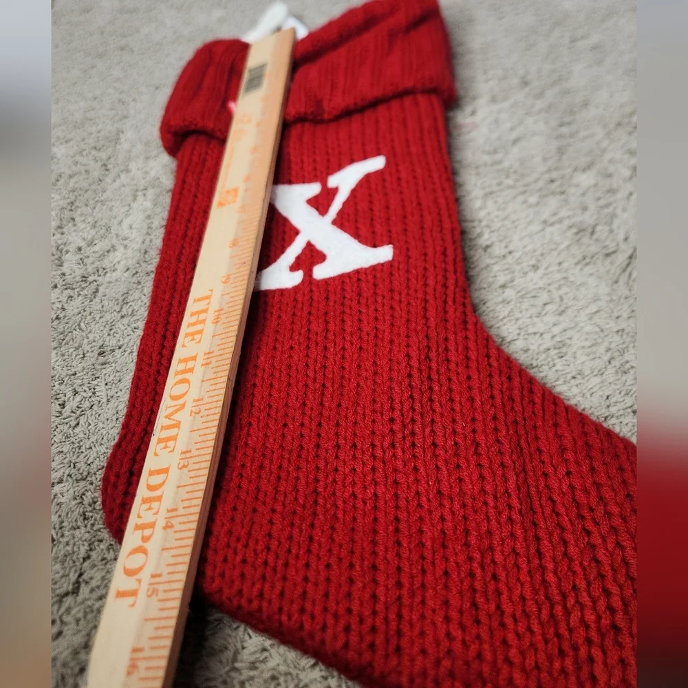 Knit Monogram Christmas Stocking Red X - Wondershop